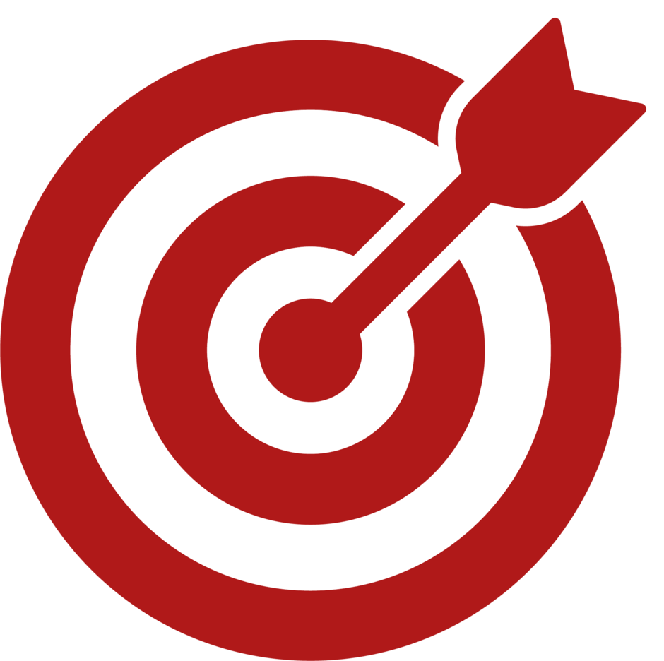 Illustration einer Zielscheibe mit Pfeil in der Mitte